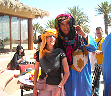 Chelsey Duranleau with a tour guide in the desert.