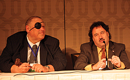 Charlie Brown and Parnell Diggs acting in the Mock Trial at the NFB National Convention.
