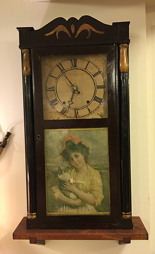 Close-up of finished antique clock
