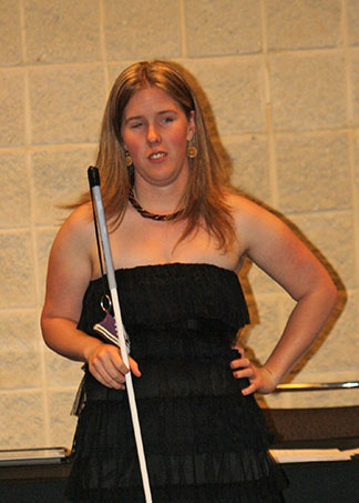 Kayleigh Joiner takes part in the NOPBC fashion show.