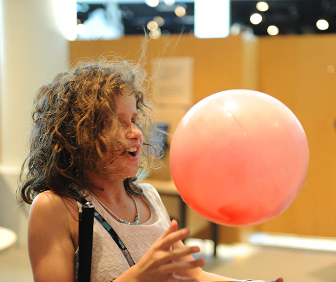 At STEM2U Minneapolis, Kira observes a ball floating in midair. See A Community of Practice: The Federation in Science, Technology, Engineering, Art, and Math