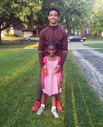 Alex and Rachelle pose together before the first day of another school year.