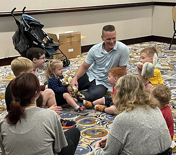 Dan O’Rourke visits the children in NFB Kids Camp.