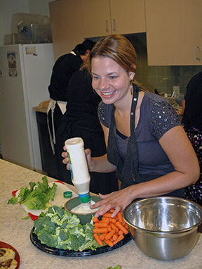 Maureen Nietfeld makes crudit&eacute;.