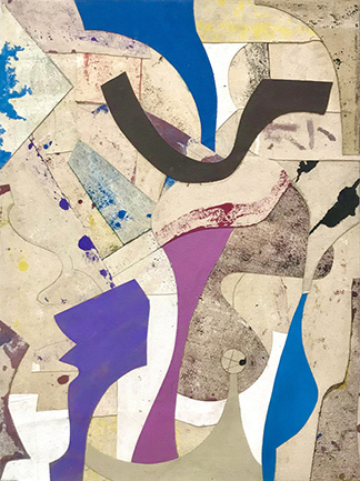 One of Stephen Proski&rsquo;s abstract collages.