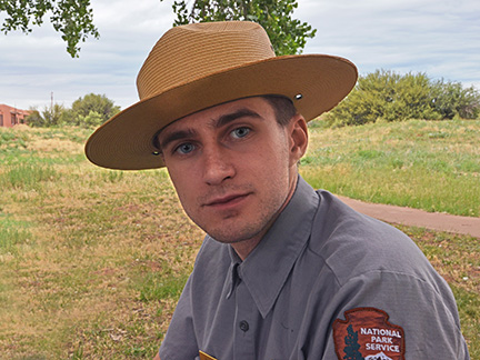 Henry Young, wearing a park ranger&rsquo;s hat.