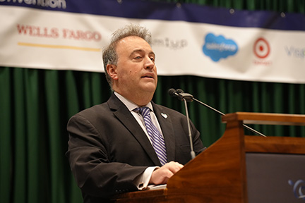 President Mark Riccobono speaks from the podium at National Convention. 