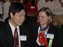 Barbara Cheadle and her son, Charles Cheadle, at the 2001 NFB Convention.