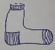 A tactile line drawing of a sock.