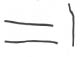 Two black parallel horizontal lines with one vertical black line above and to the right on a white background.