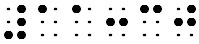 Simulated braille; no numeric indicator appears after the colon in the time