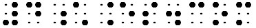 Simulated braille; the number 4 is followed by a grade 1 symbol indicator and then chances.com written with contractions.