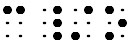 Simulated braille; "c/o" contains no grade 1 symbol indicators.