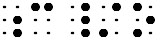 Simulated braille; a grade 1 symbol indicator is shown before the "c" in "c/o".