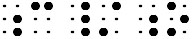Simulated braille; a grade 1 symbol indicator is shown before both the "c" and the "o" in "c/o".