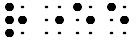 Simulated braille; the contraction for "ever" is used in the word "revere".