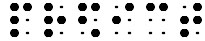 Simulated braille; the "ed" contraction is used in the word "predict".