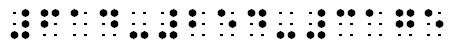 Simulated braille; numeric indicators follow the hyphens in the phone number