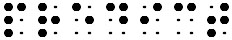 Simulated braille; no contractions are used in the word "predict".