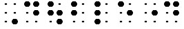 Simulated braille; the contraction for "day" is used in the word "Doubleday".
