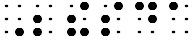 Simulated braille; the contraction for "be" is used in the word "Bethesda".