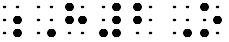 Simulated braille; the "2" is not subscripted in "h2o", and a grade 1 symbol indicator appears before the "h".
