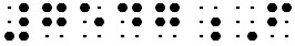 Simulated braille; the degrees symbol is shown as "dg", and a grade 1 symbol indicator precedes the "F" in "75°F".