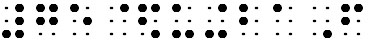 Simulated braille; the degrees symbol shows as six braille characters not related to a degrees symbol in "75°F"