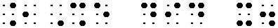 Simulated braille; the word "she" is italicized in "She did it."