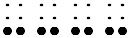 Simulated braille; four braille hyphens are shown.