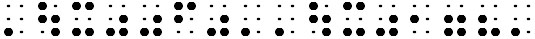Simulated braille; sixteen braille characters unrelated to a winking face emoji are shown.