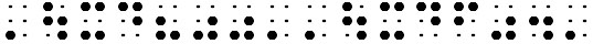 Simulated braille; sixteen braille characters unrelated to a winking face emoji are shown.