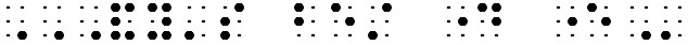 Simulated braille; "ANDY'S BEST DAY EVER" is preceded by a capitalized passage indicator and followed by a capitals terminator.