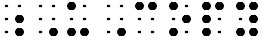 Simulated braille; a grade 1 symbol indicator is shown before the "U", and a capital letter indicator precedes both the "u" and the "c" in "UCopy".