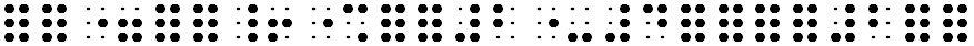 Simulated braille; many full braille cells and other random characters are shown.