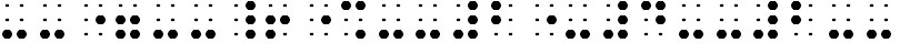 Simulated braille; many braille hyphens and other random characters are shown.