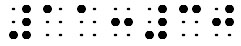Simulated braille; a numeric indicator follows the colon in the time.