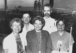 Betty Walker, Karen Mayry, Ed Bryant, Carol Anderson and Delores Olson—Diabetes Action Network officers at the National Federation of the Blind annual convention, Phoenix, Arizona, July 1987