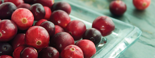 Cranberries on a plate.