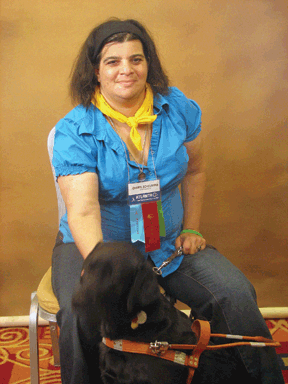 Cheryl and her guide dog Maxx at the 2007 NFB Convention in Atlanta.