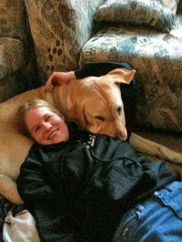 Liz Bottner and her guide dog.