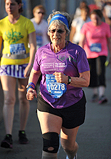 KathyMaria Badalmenti running in the Flying Pig Half Marathon