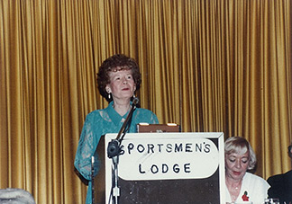 Jean Dyon Norris addressing a group in the 1960s