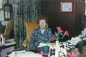 Jean Dyon Norris in her office in the 1990s