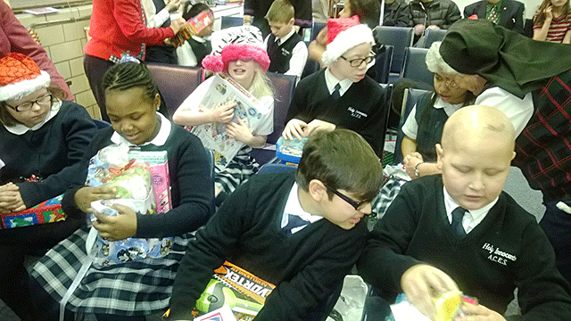 Boys and girls can’t wait to find out what they and their friends got from Santa.