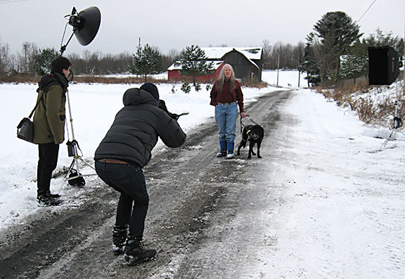 Donna W. Hill poses for camera crew from the ABA Journal