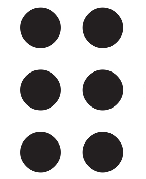 A full Braille cell.