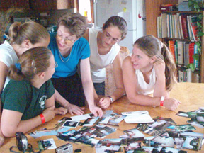 Susan Povinelli with some of her students.