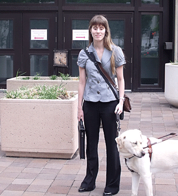 Alysha Jeans with her guide dog