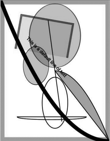 Multiple shapes create a doodle. 
